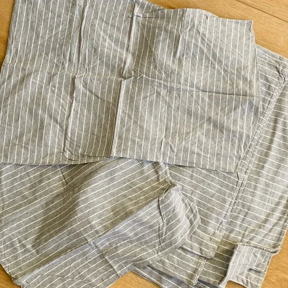 Gray Striped Jersey Twin Bedding Set - Picture 4 of 5